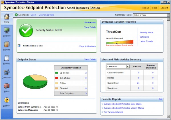 symantec endpoint protection live update disabled by administrator